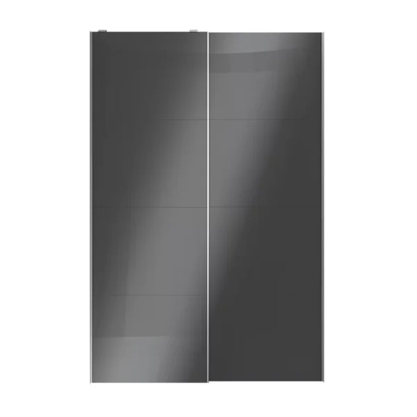 Castorama Portes De Placard Coulissantes 2 Vantaux Panneaux Anthracite Brillants GoodHome Atomia H. 225 X L. 150 X ép. 5,5 Cm Vente 1