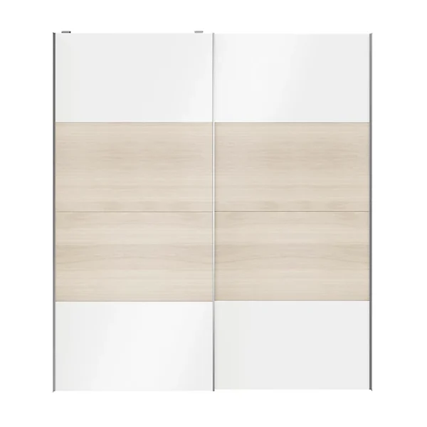 Castorama Portes De Placard Coulissantes 2 Vantaux Panneaux Blancs Brillants Et Effet Chêne GoodHome Atomia H. 225 X L. 200 X ép. 5,5 Cm boutique pas cher 1