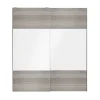 boutique paris Castorama Portes De Placard Coulissantes 2 Vantaux Panneaux Blancs Brillants Et Effet Chêne Grisé GoodHome Atomia H. 225 X L. 200 X ép. 5,5 Cm 5