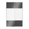 online boutique Castorama Portes De Placard Coulissantes 2 Vantaux Panneaux Blancs Et Anthracite Brillants GoodHome Atomia H. 225 X L. 150 X ép. 5,5 Cm 5