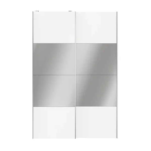 Castorama Portes De Placard Coulissantes 2 Vantaux Panneaux Blancs Et Miroir GoodHome Atomia H. 225 X L. 150 X ép. 5,5 Cm mode pas cher 1