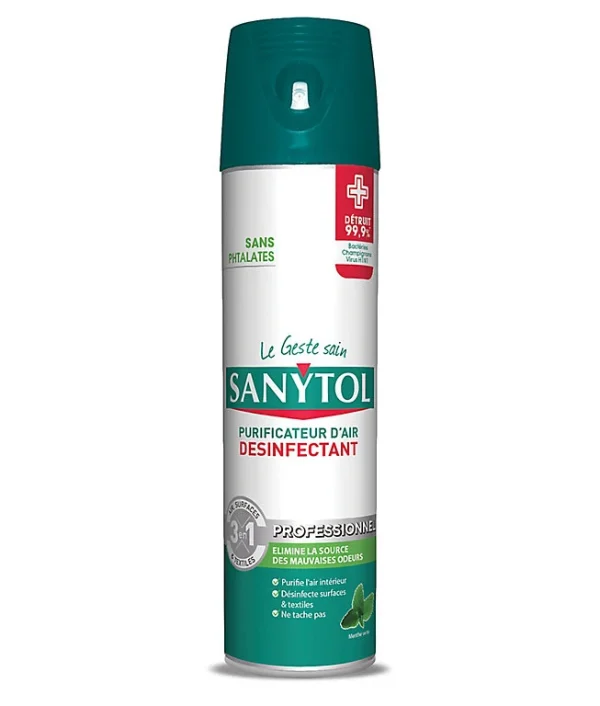 Castorama Purificateur D’air Surfaces Et Textiles Menthe Sanytol 600ml boutique pas cher 1