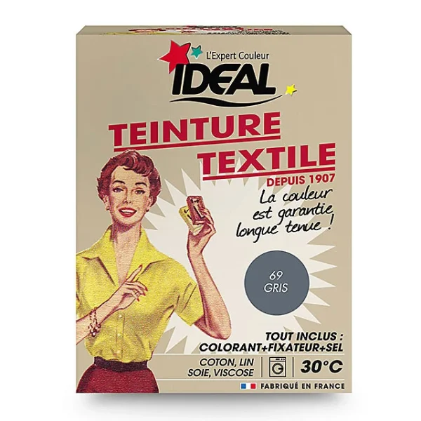 achat pas cher Castorama Teinture Textile Vintage Gris Idéal 350g 1